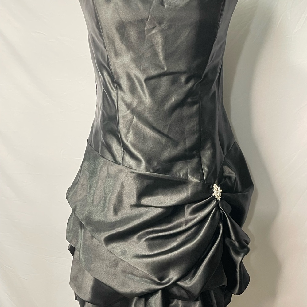 Jessica McClintock for Gunne Sax Strapless Satin Cocktail Dress – Size 13/14 - Picture 4 of 16